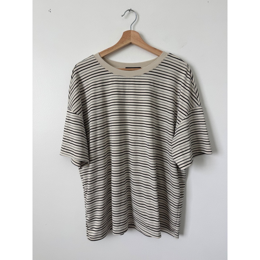 Merokeety Women's Summer Short Sleeve Top – White Striped – Size XXL – - Picture 2 of 5